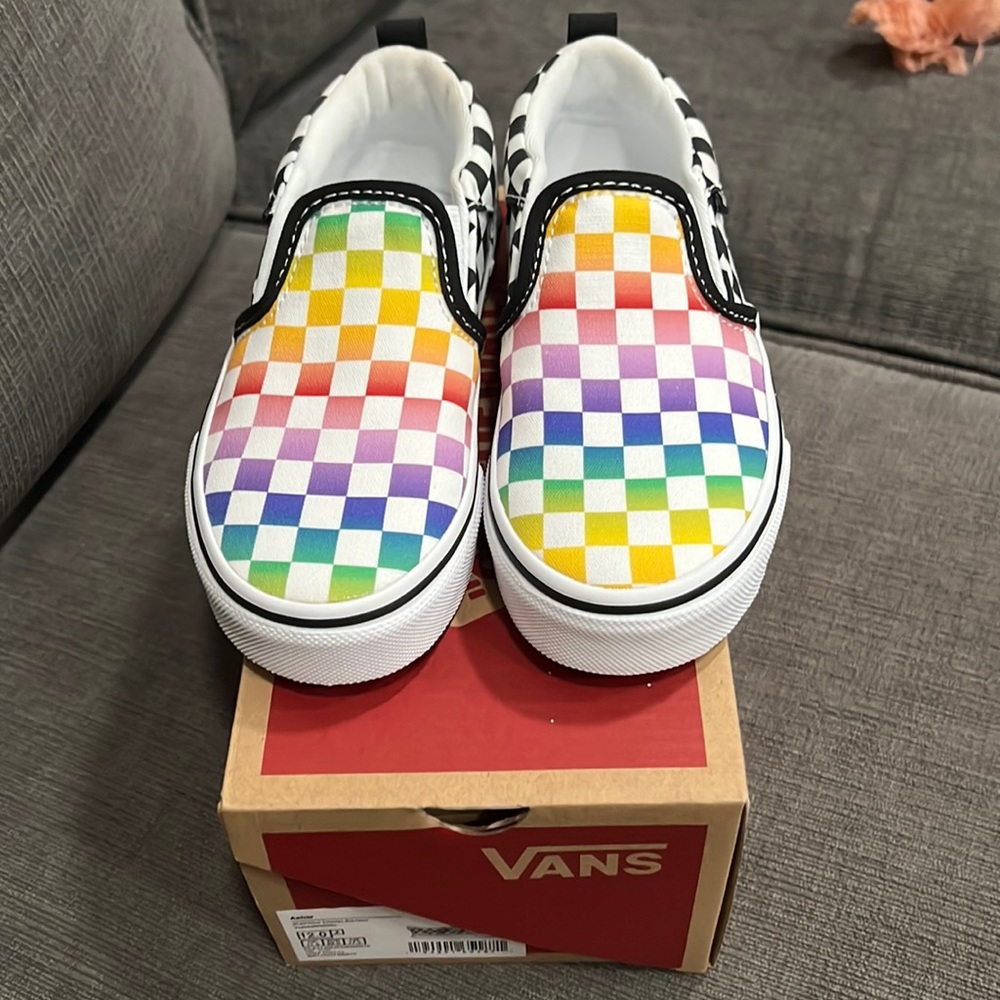 Asher rainbow Vans, never used.